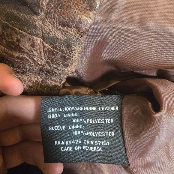 Real Leather biker jacket by Black Rivet. Rustic brown color. Womans XS - Picture 7 of 7